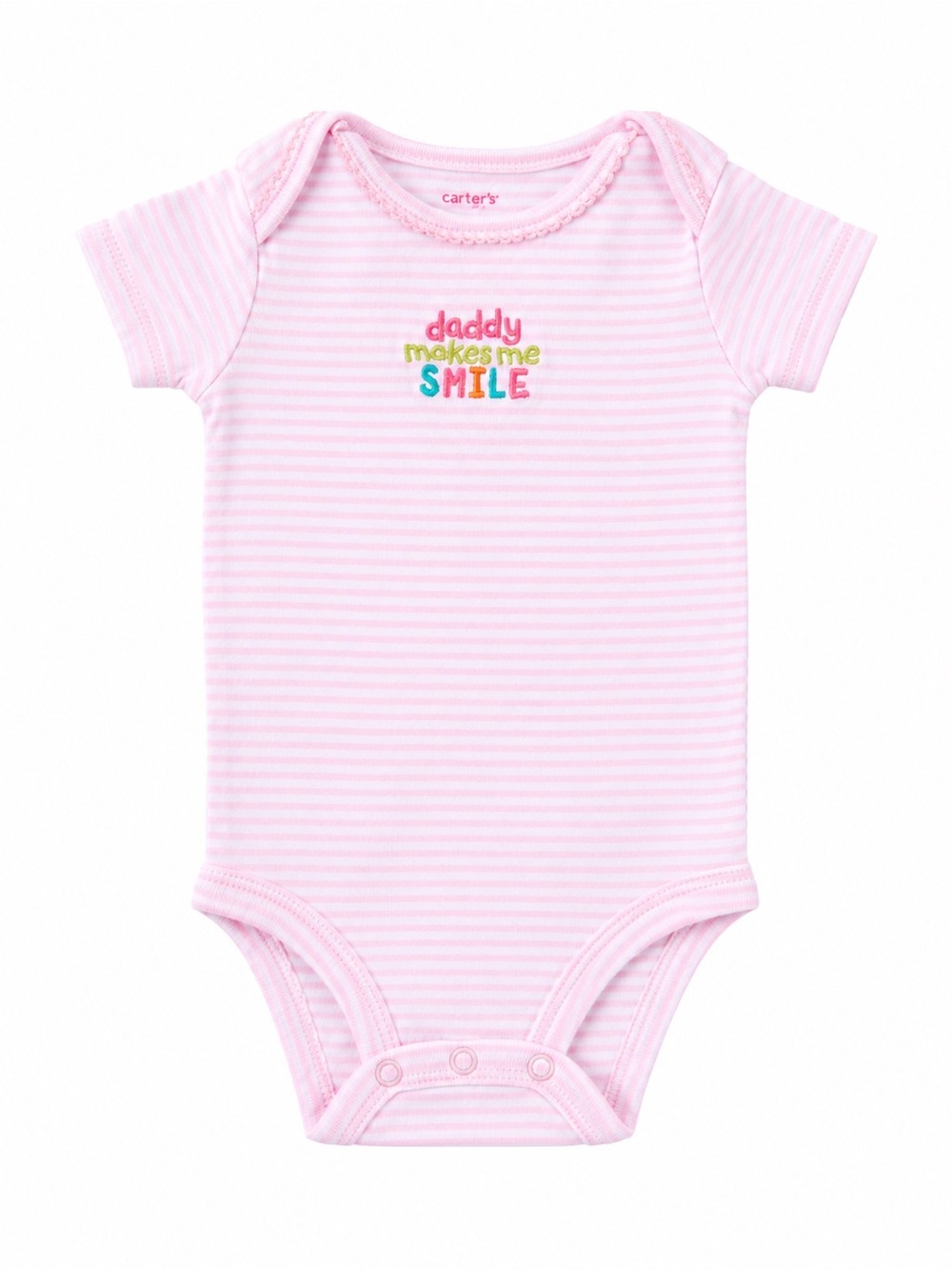 Carter’s Pink Stripe Daddy Makes Me Smile Bodysuit